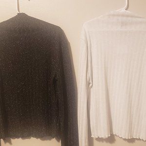 Forever 21 shiny dress top black & white